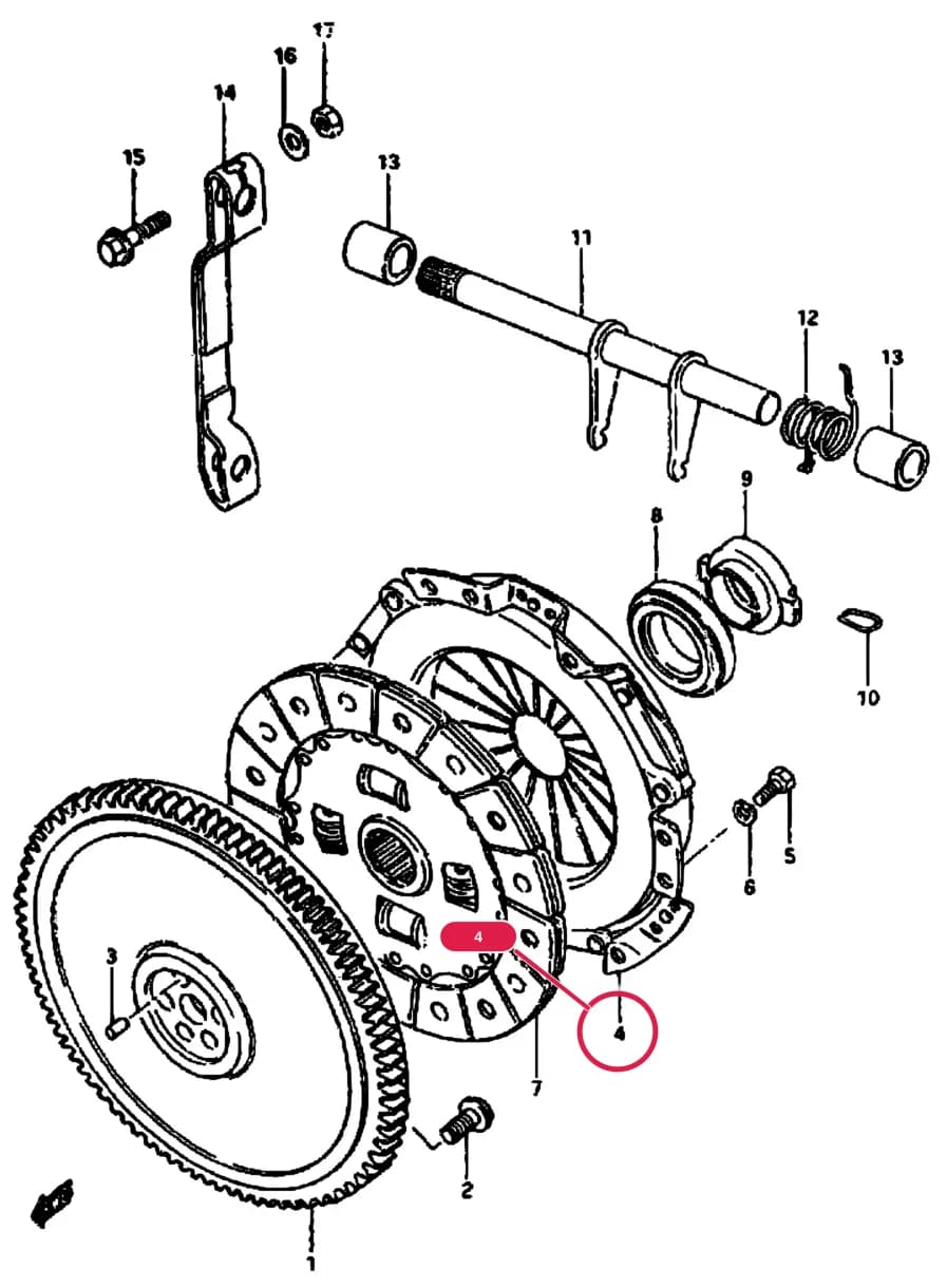 SJ410W-2 (E01) — Transmission › 19 - CLUTCH