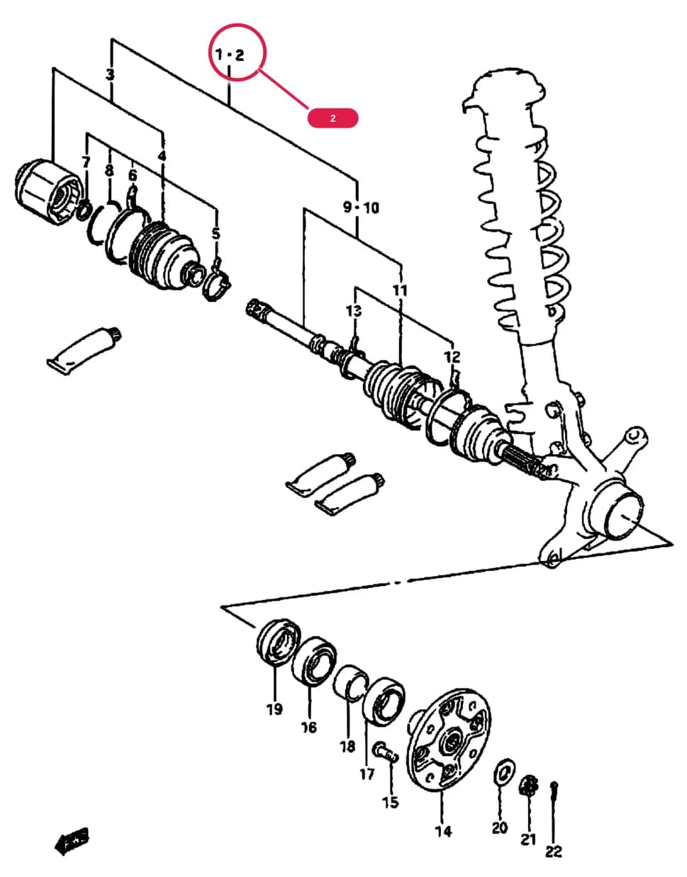SB308 (E01) — Suspension › 69 - FRONT AXLE