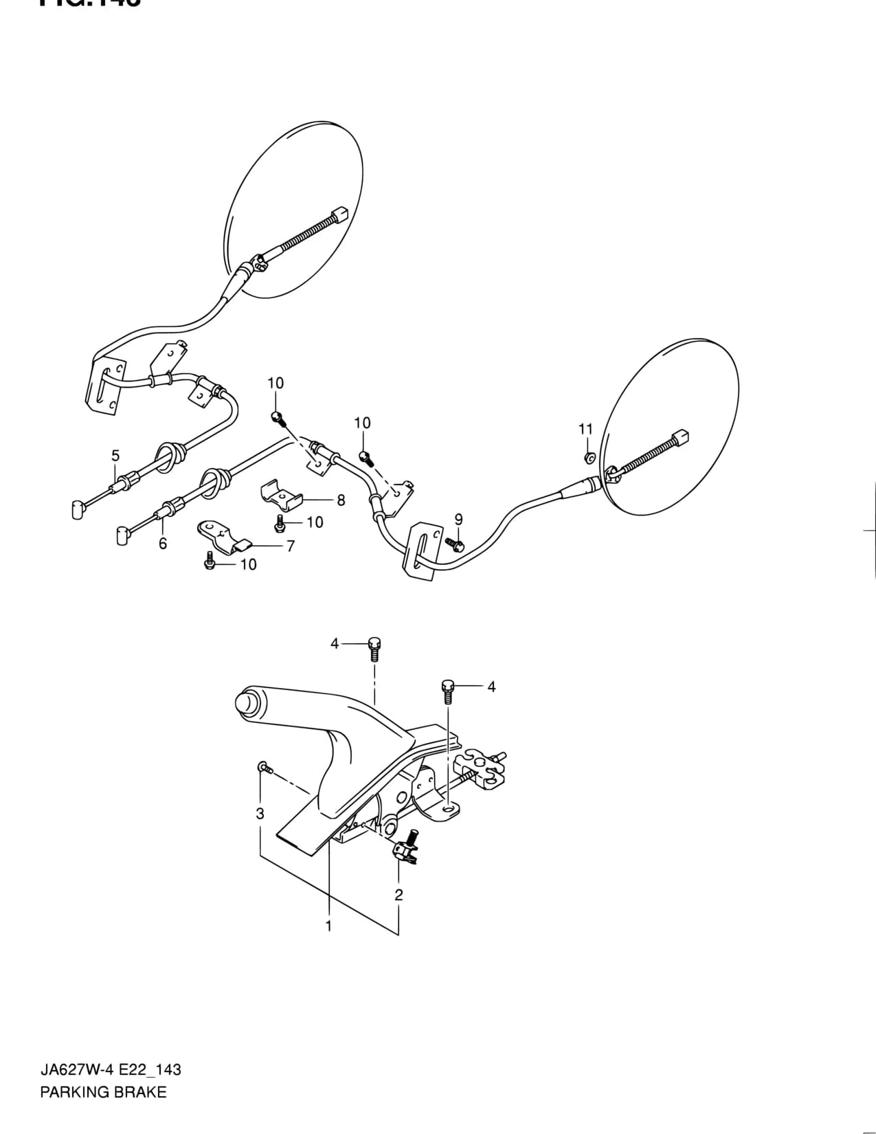 JA420WD-4 — Brake › 143 - PARKING BRAKE