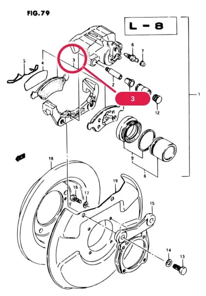 Q,V:TYPE 6,<-55200-83822 — SJ413Q-6/SJ413V-6 (E01) — Brake › 79 - FRONT WHEEL BRAKE
