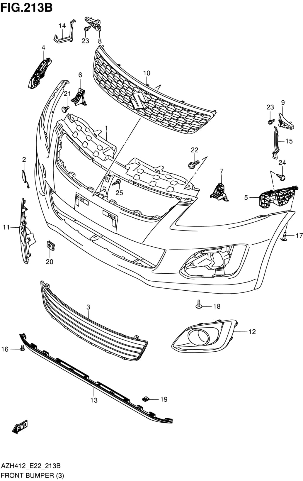 AZH412 (E22) — Body › 213B - FRONT BUMPER