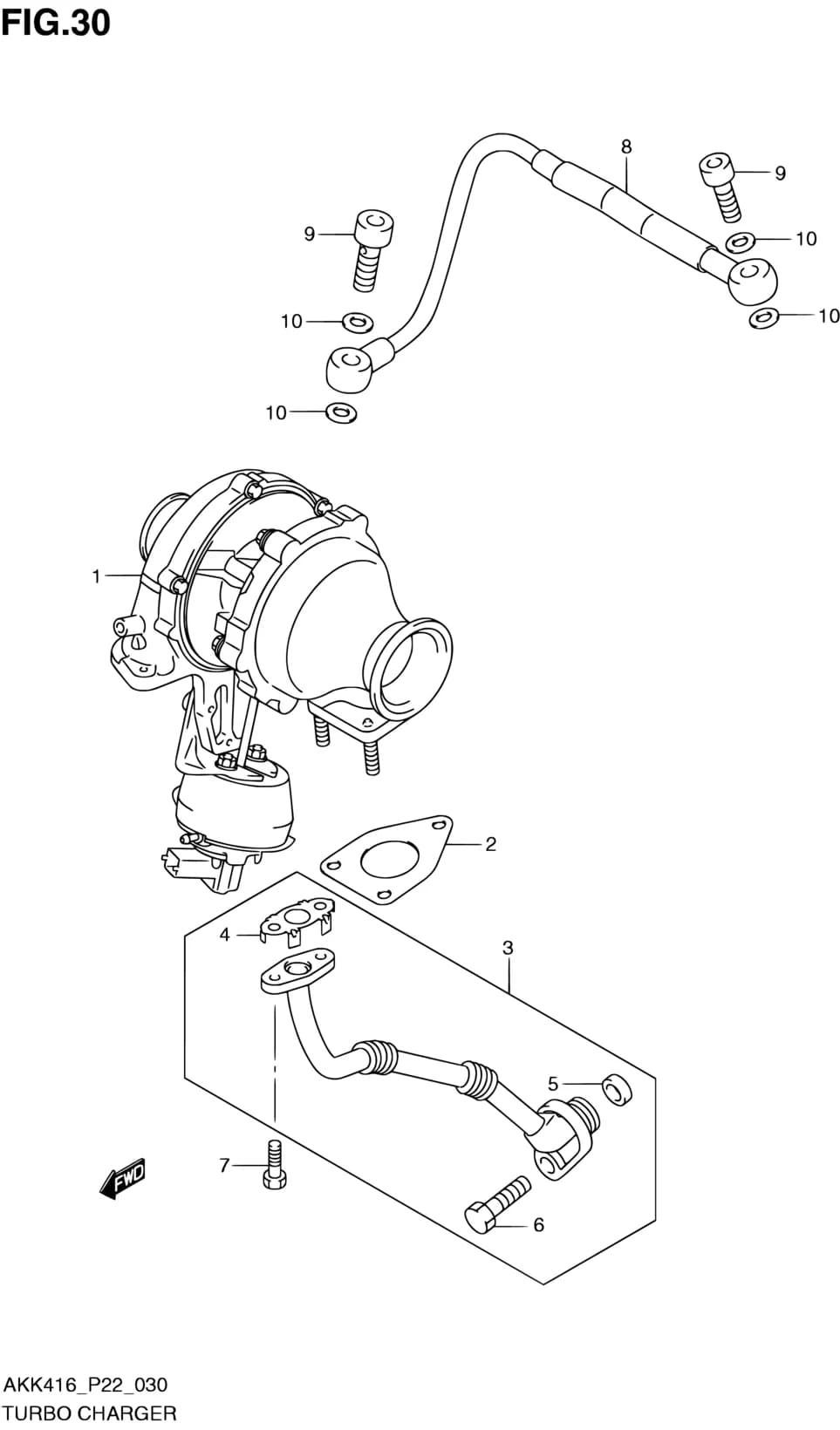 AKK416 (P71) — Engine › 30 - TURBO CHARGER (D16AA)