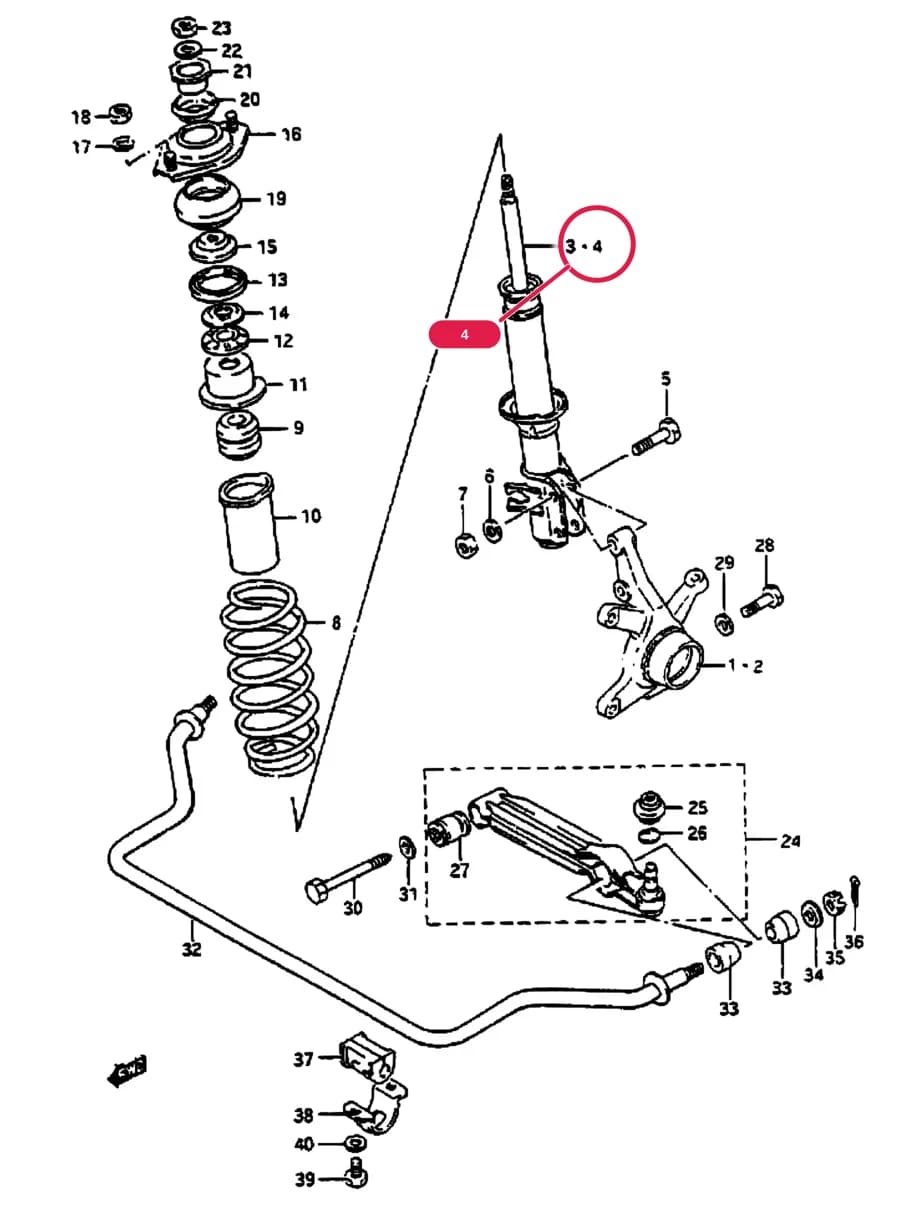 SB308-2 (E24) — Suspension › 58 - FRONT SUSPENSION