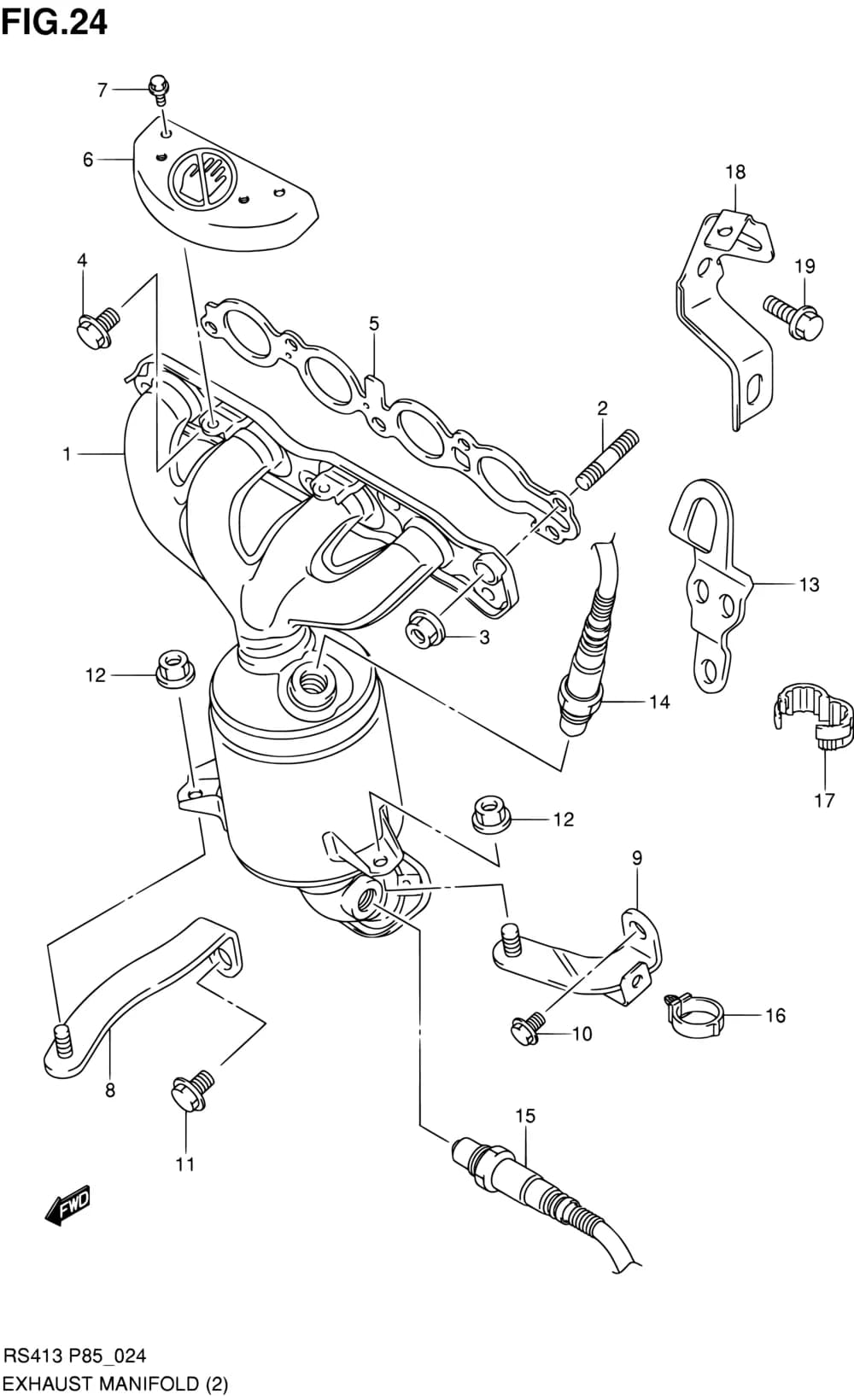 RS413 (P85) — Exhaust › 24 - EXHAUST MANIFOLD (K12M)