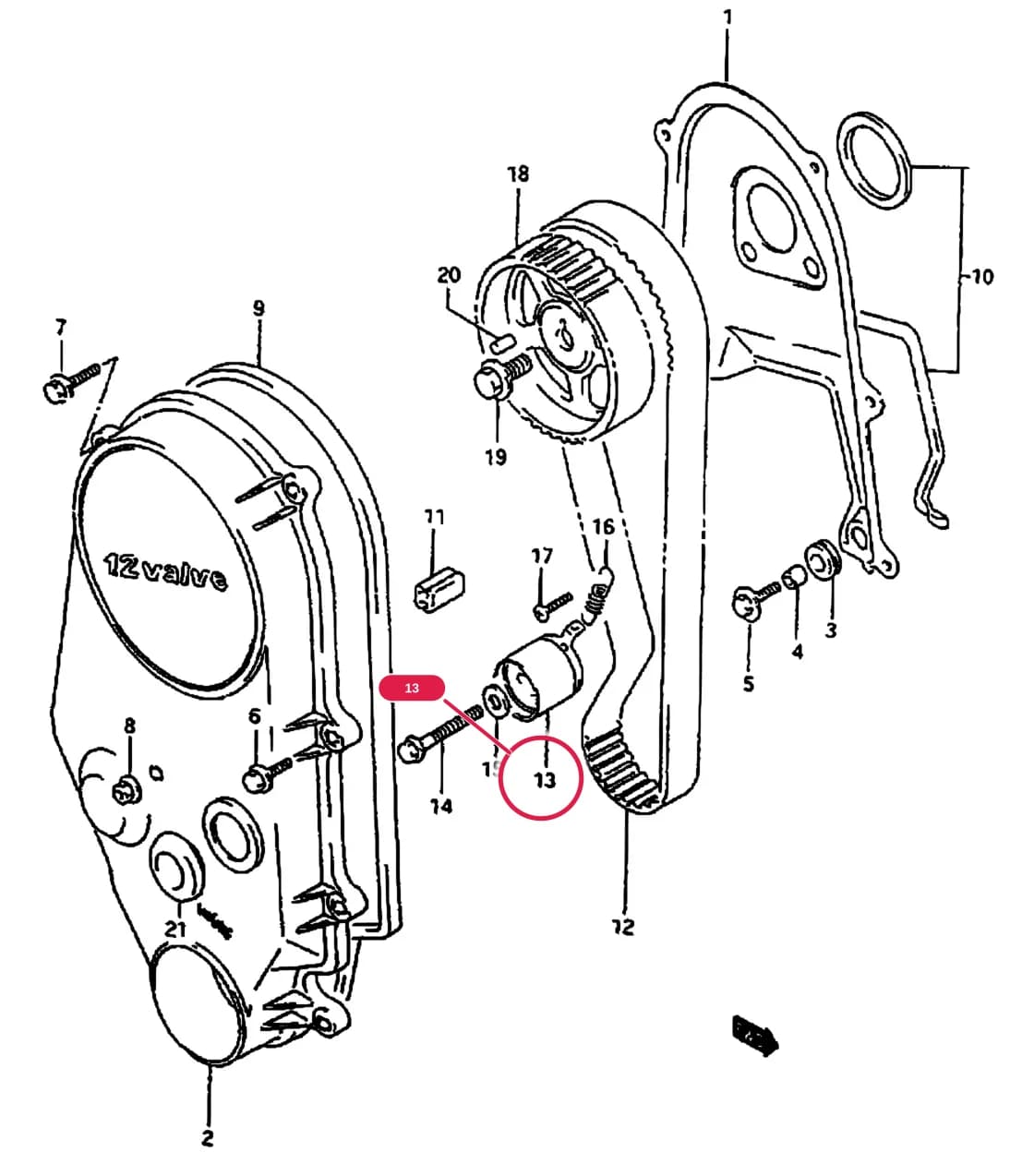 SD306 — Engine › 14 - TIMING BELT (E35)