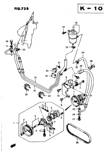 V:N/AIR CON — SJ413Q-6/SJ413V-6 (E01) — Steering › 73B - PS OIL PUMP (RHD:E08)