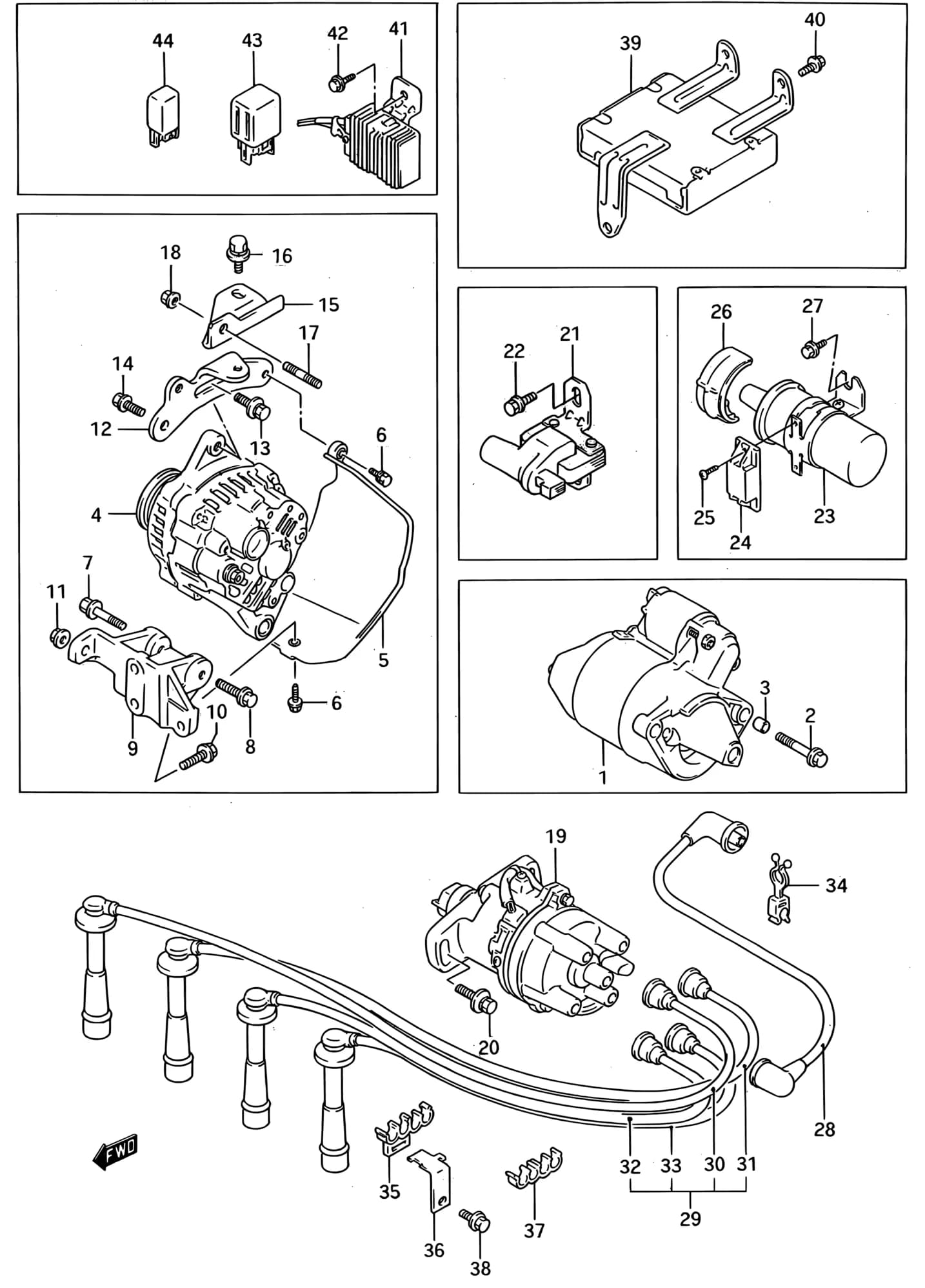 2WD,4WD:W/CARBURETOR — SF416-2 (E01) — Engine Electrical › 71 - ENGINE ELECTRICAL (TYPE 2)