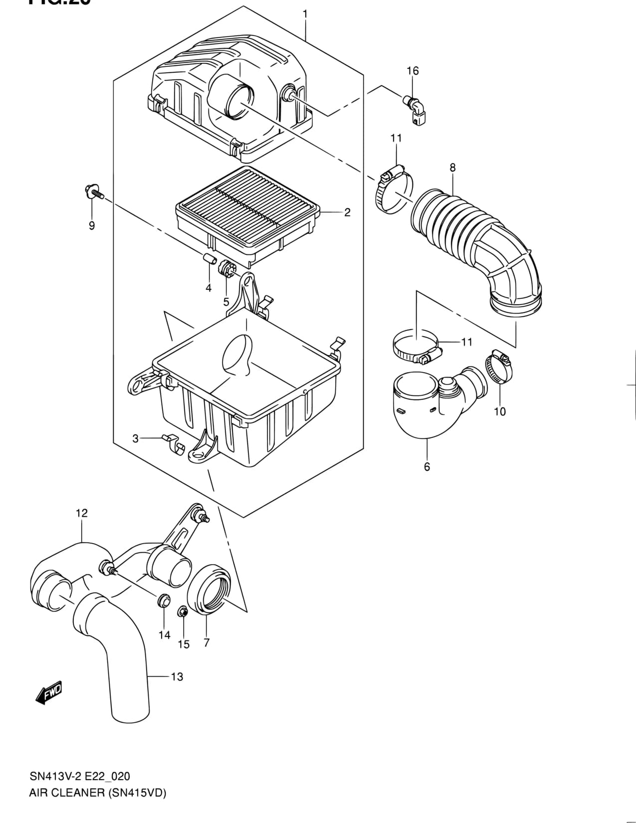SN415VD-4 — Engine › 20 - AIR CLEANER (SN415VD)