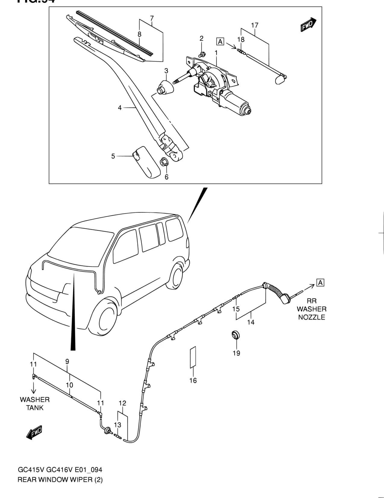 GC415V-2 — Electrical › 94 - REAR WINDOW WIPER (W/REAR WIPER:TYPE 2)