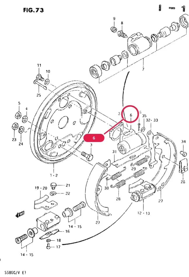 SS80-3 — Brake › 73 - REAR WHEEL BRAKE (TYPE 3)
