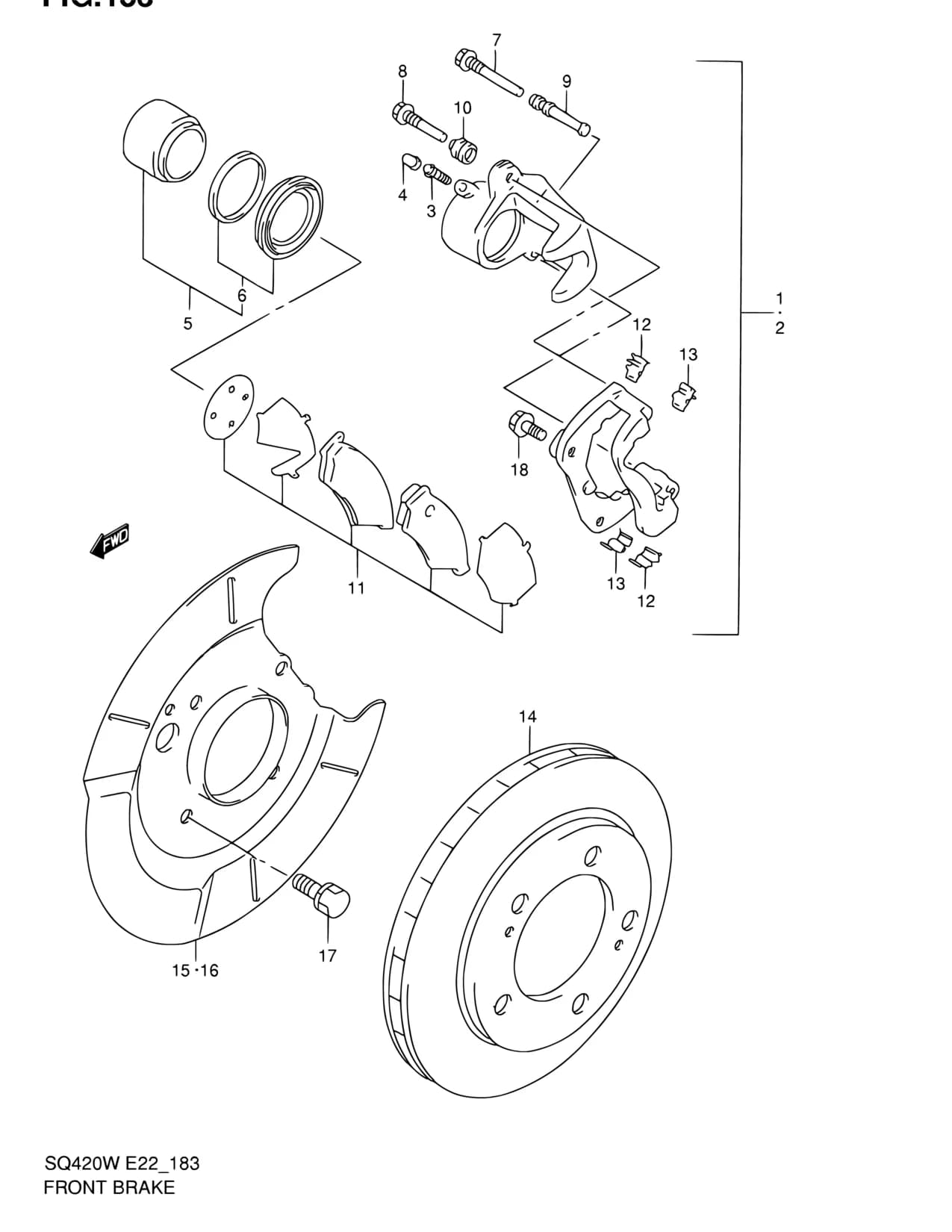 SQ420W — Brake › 183 - FRONT WHEEL BRAKE