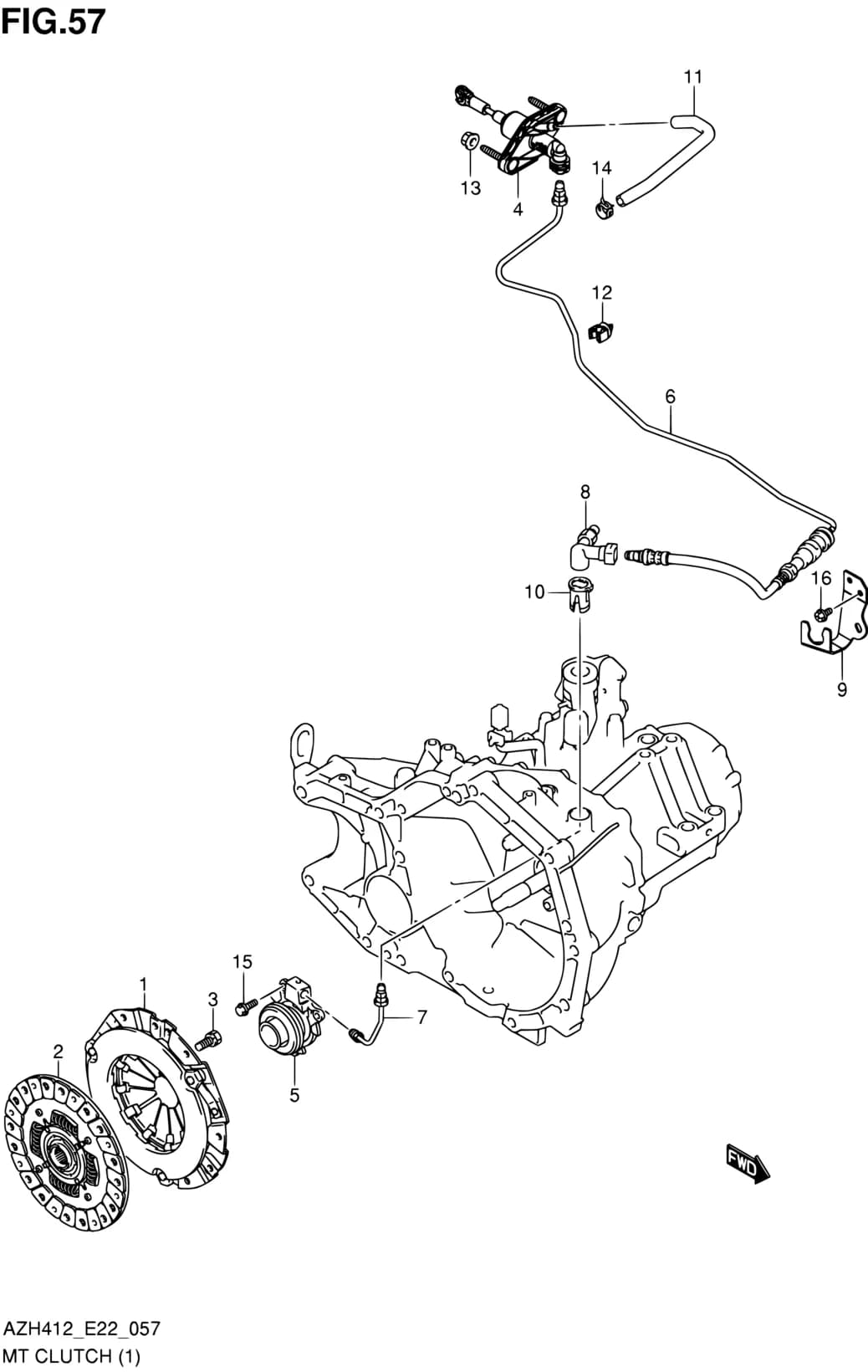 AZH412 (E22) — Transmission › 57 - MT CLUTCH (MT:K12B:LHD)