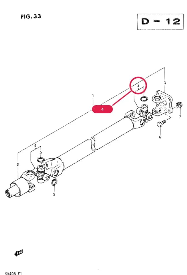 SK408 — Transmission › 33 - PROPELLER SHAFT