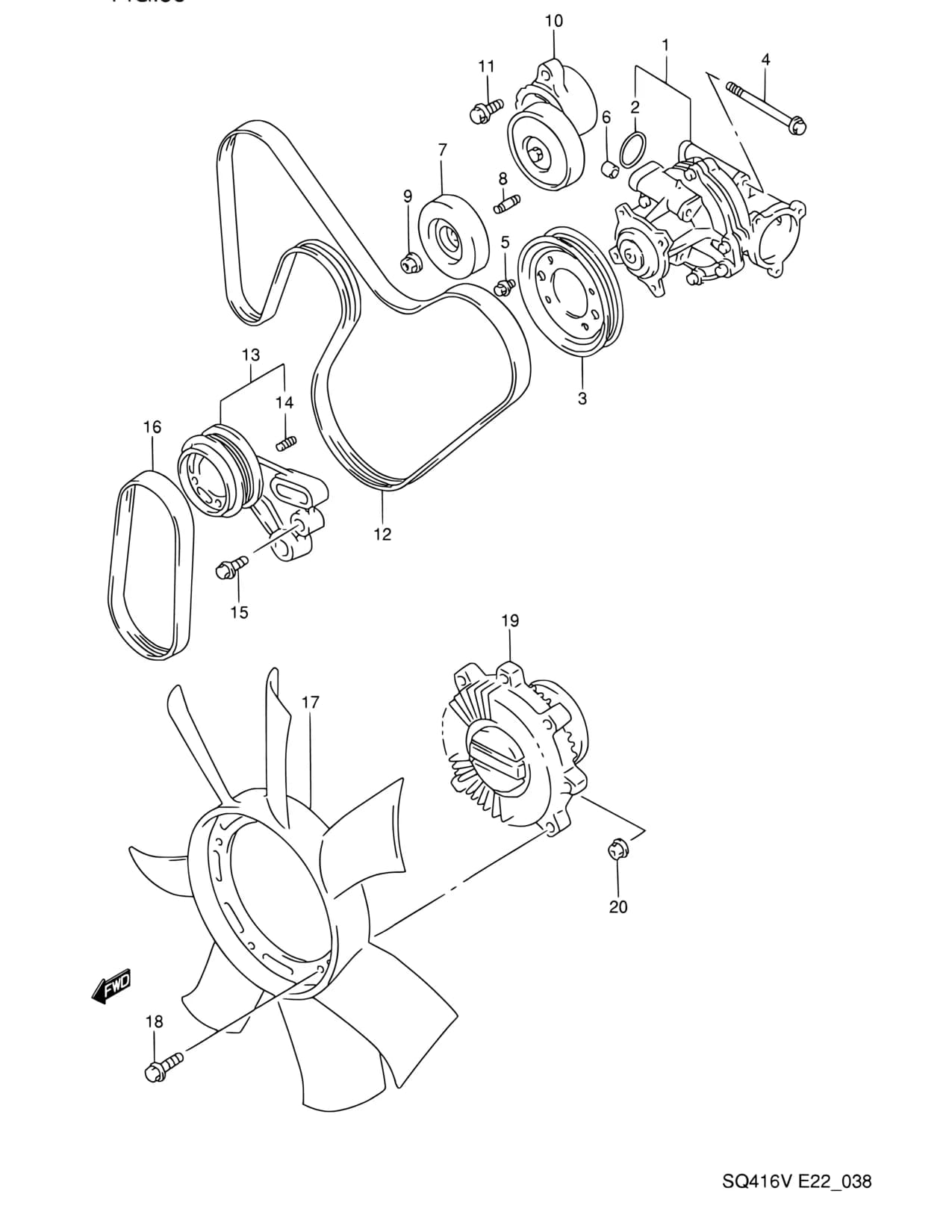 SQ420V — Cooling › 38 - WATER PUMP (SQ420V)