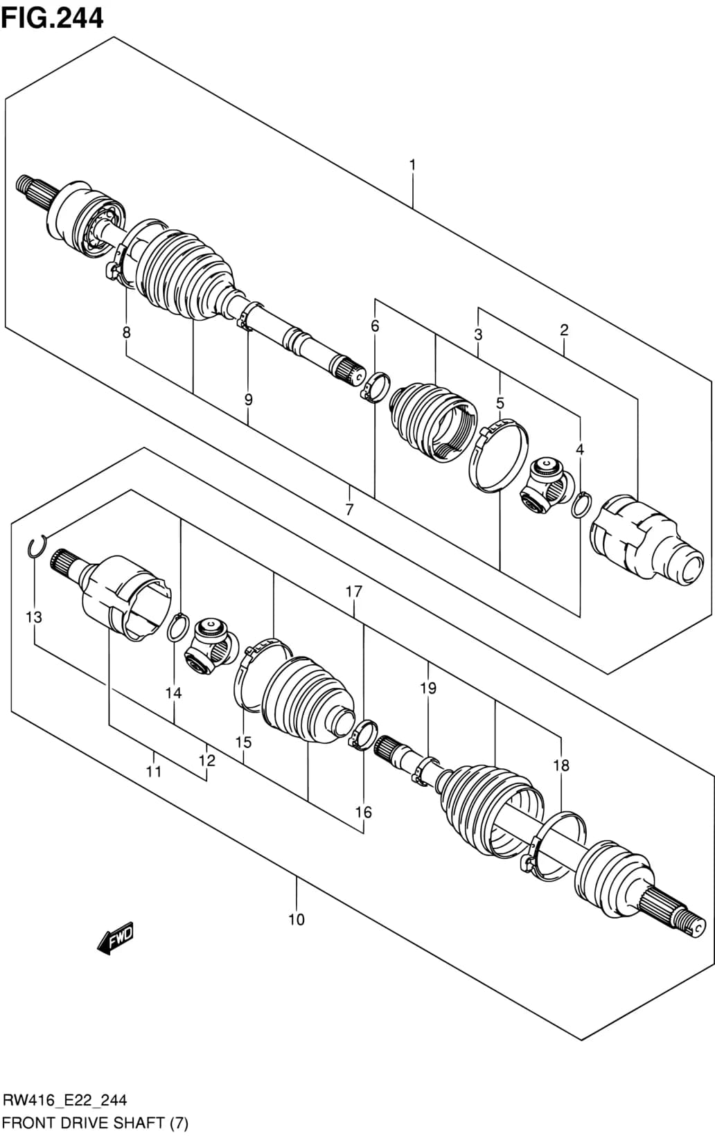 RW416D (MAGYAR) — Suspension › 244 - FRONT DRIVE SHAFT (RW416D)