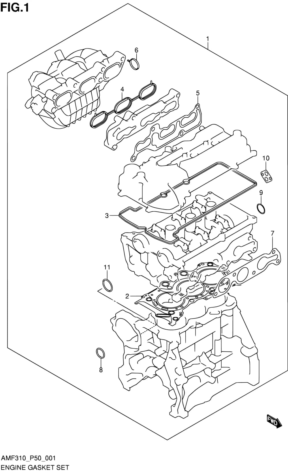 AMF310 (P50) — Engine › 1 - ENGINE GASKET SET