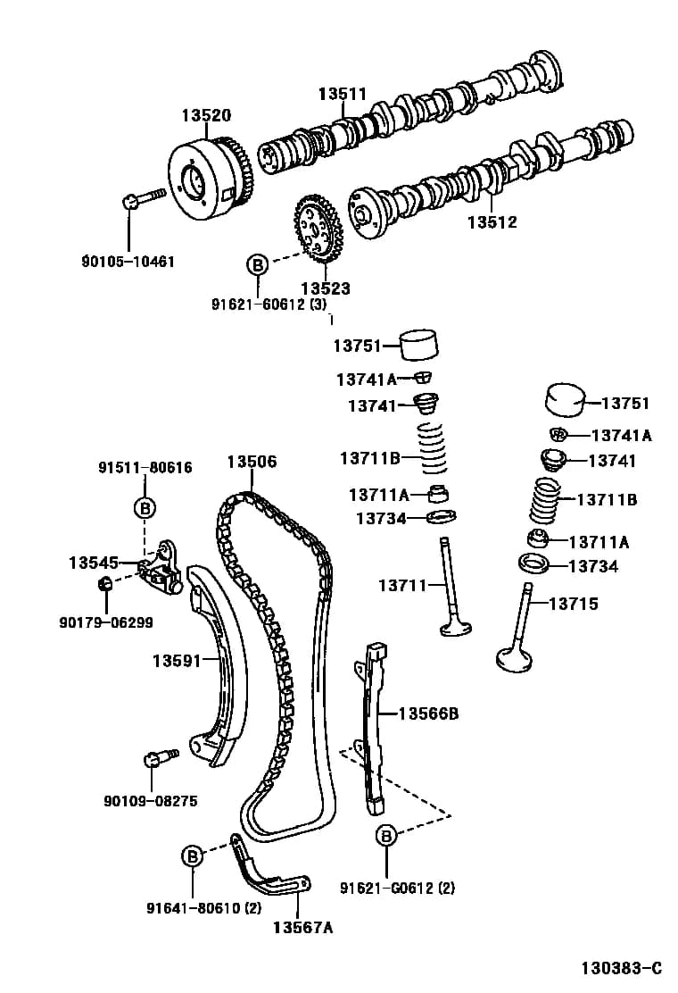 YARIS          (FRP) 116510 — SCP12R-CHPGKW › 13-02 CAMSHAFT & VALVE