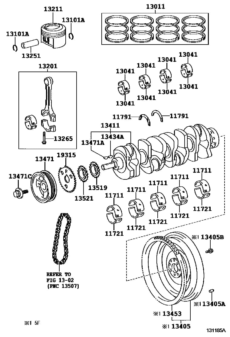 AVENSIS 273550 — AZT250L-AEMEKW › 13-01 CRANKSHAFT & PISTON