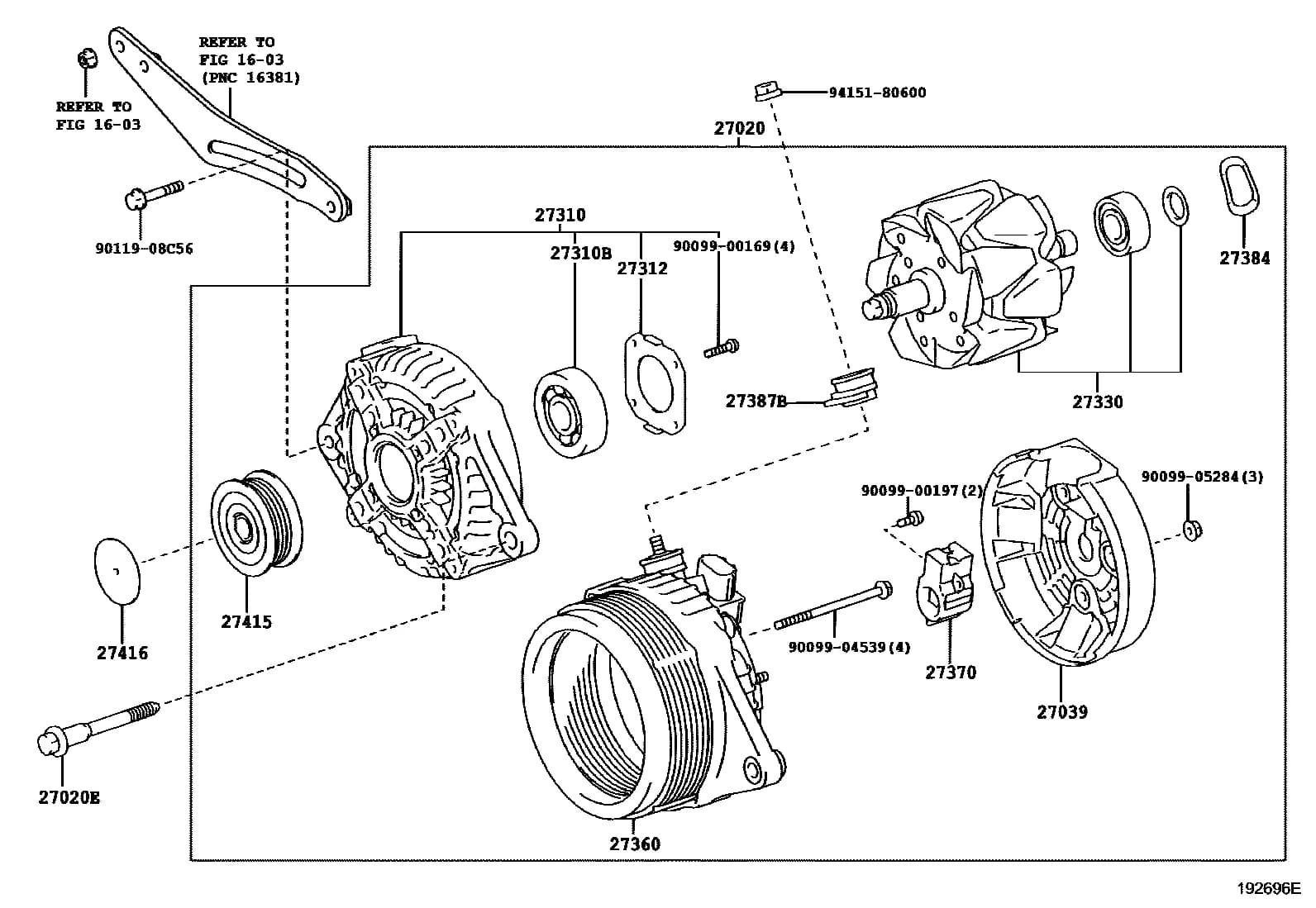AURIS/COROLLA  (JPP) 165510 — NDE150L-AHGDYW › 19-03 ALTERNATOR