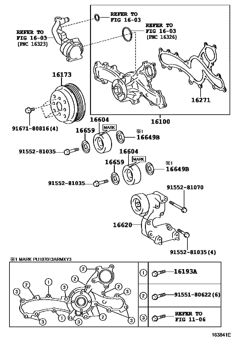 CAMRY 284580 — GSV40L-AETGKW › 16-01 WATER PUMP