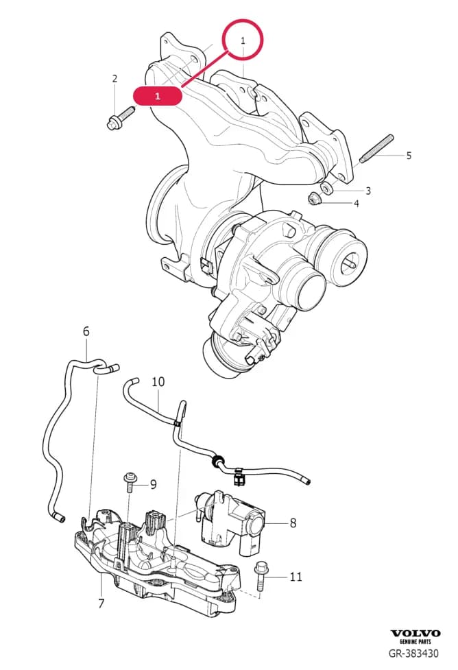25 Intake and exhaust system — 255 turbocharger › compressor exhaust    , B4204T11