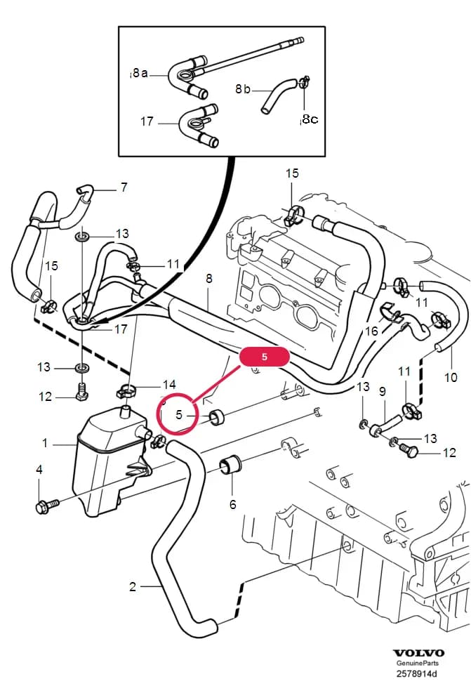 25 Intake and exhaust system — Subgroups of category: "Intake and exhaust system" › crankcase ventilation TURBO 6CYL , B6294T