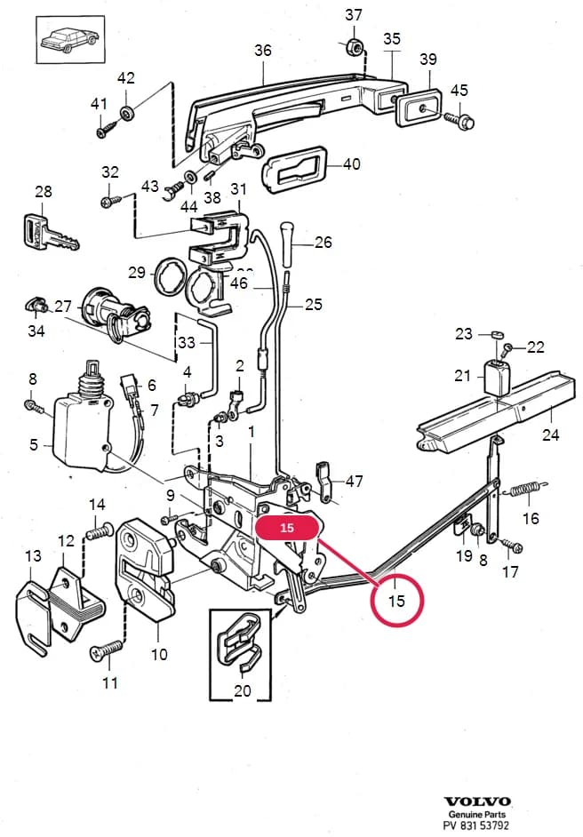 83 Doors and lids — Subgroups of category: "Doors and lids" › front door Locking system  1989-
