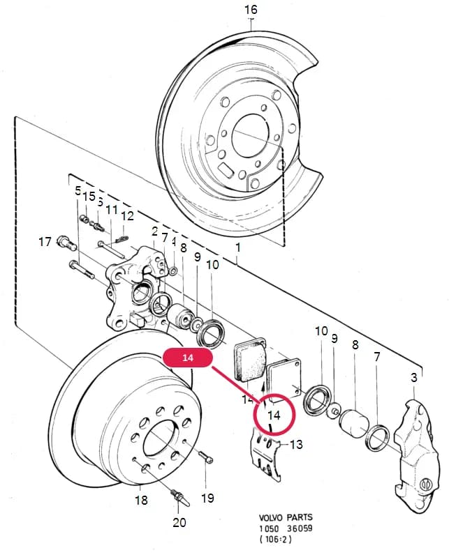 asbestos-free linings, (272868), (DK), (FI), (NO), (SE) — 51 Wheel brake — Subgroups of category: "Wheel brake" › Rear wheel brake L.H. GIRLING