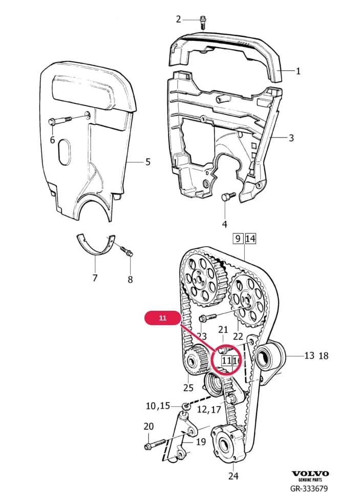 21 Engine — Subgroups of category: "Engine" › belt drive 1995- 4VALVE , B5234FT