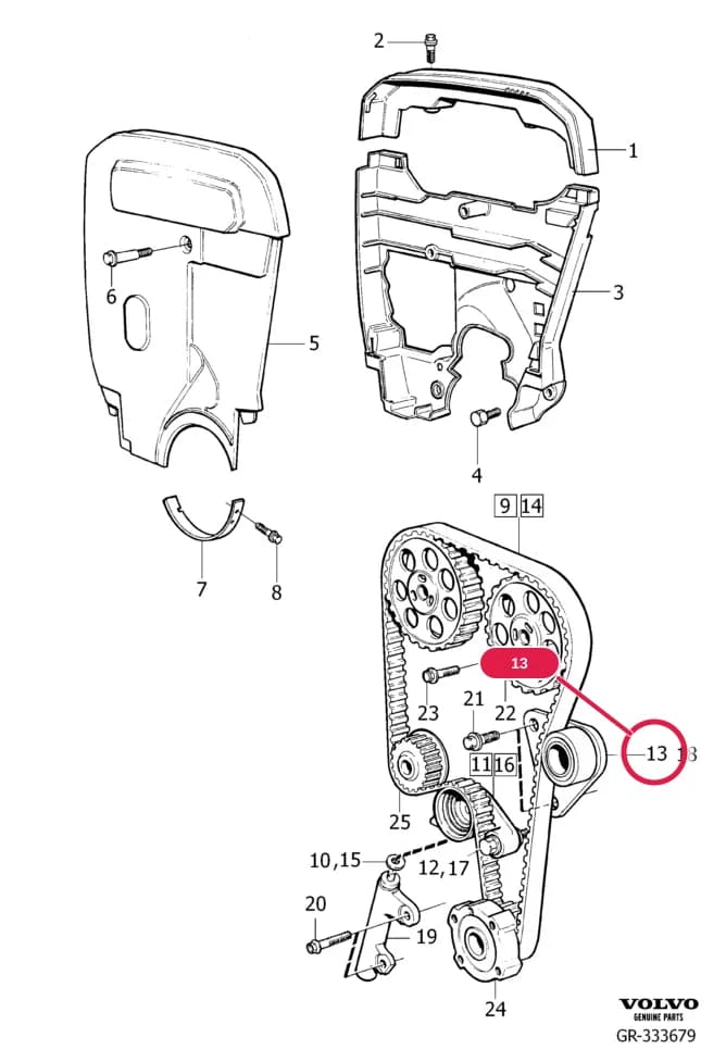 21 Engine — Subgroups of category: "Engine" › belt drive 1995- 4VALVE , B5234FT