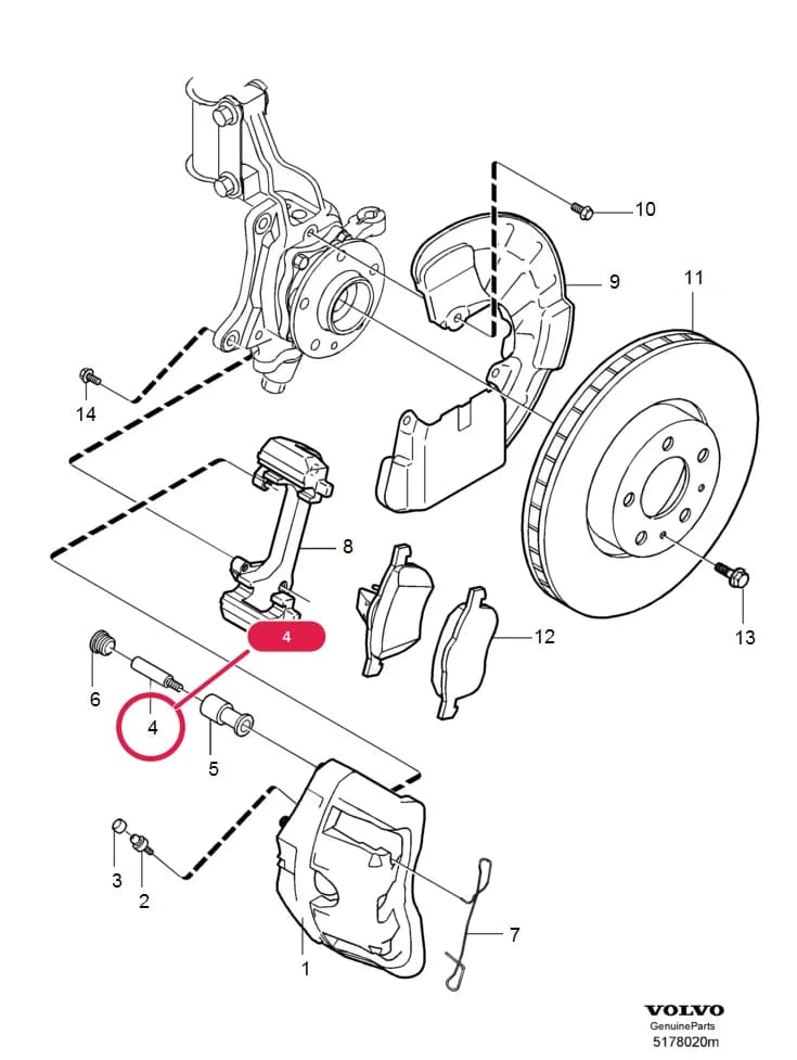 51 Wheel brake — Subgroups of category: "Wheel brake" › Front wheel brake  V70, S60  16.5"