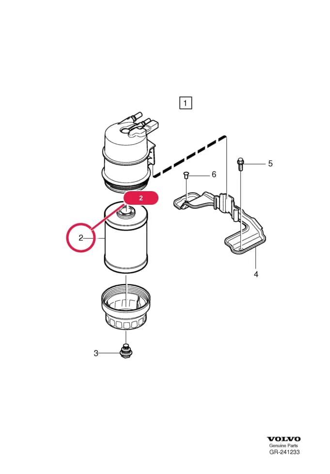 23 Fuel system — 233 fuel pump and strainer › fuel filter with mounting parts    , D5204T5, M66