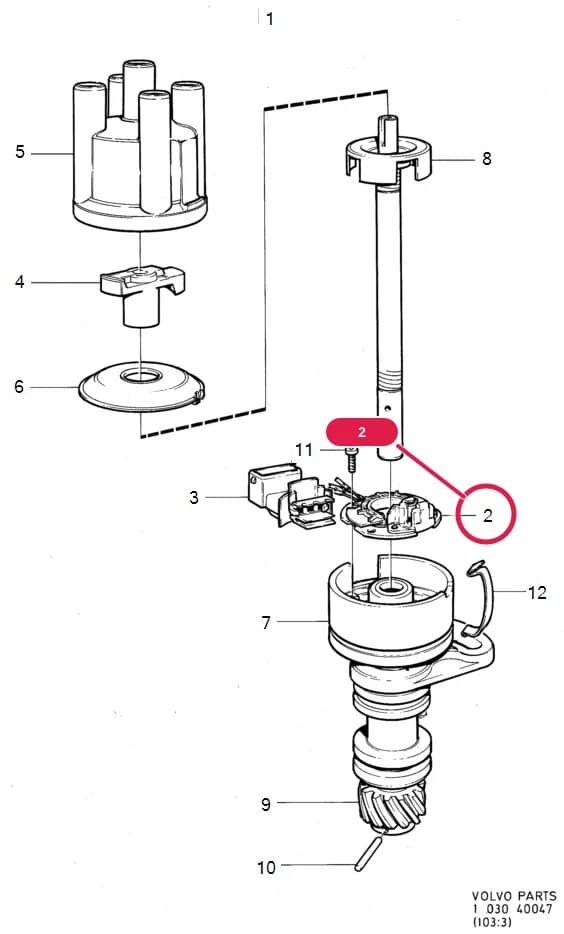28 Ignition and control systems — Subgroups of category: "Ignition and control systems" › Ignition distributor  ALTER 2