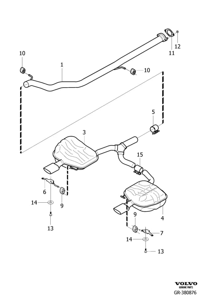 25 Intake and exhaust system — 252 muffler and exhaust pipe › exhaust system    , D4204T5