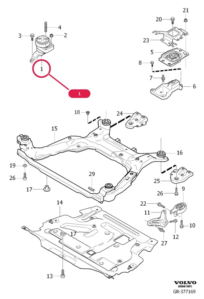 21 Engine — 218 engine mounting › engine mountings    , B4204T7, MPS6