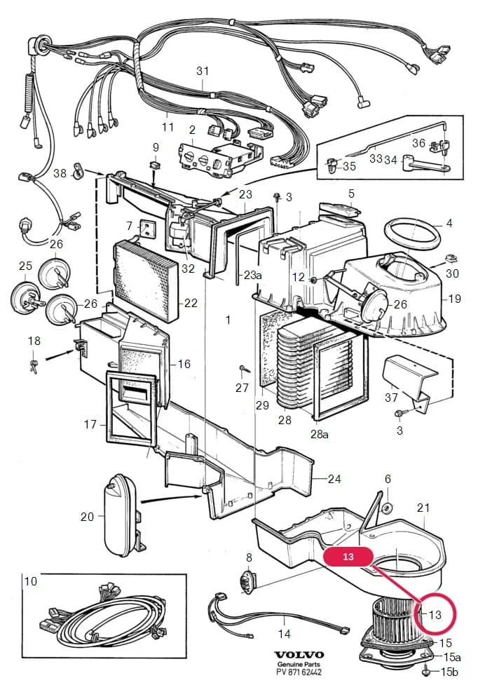 87 Climate units — Subgroups of category: "Climate units" › Heater unit With manual AC controls 1992- COMBU