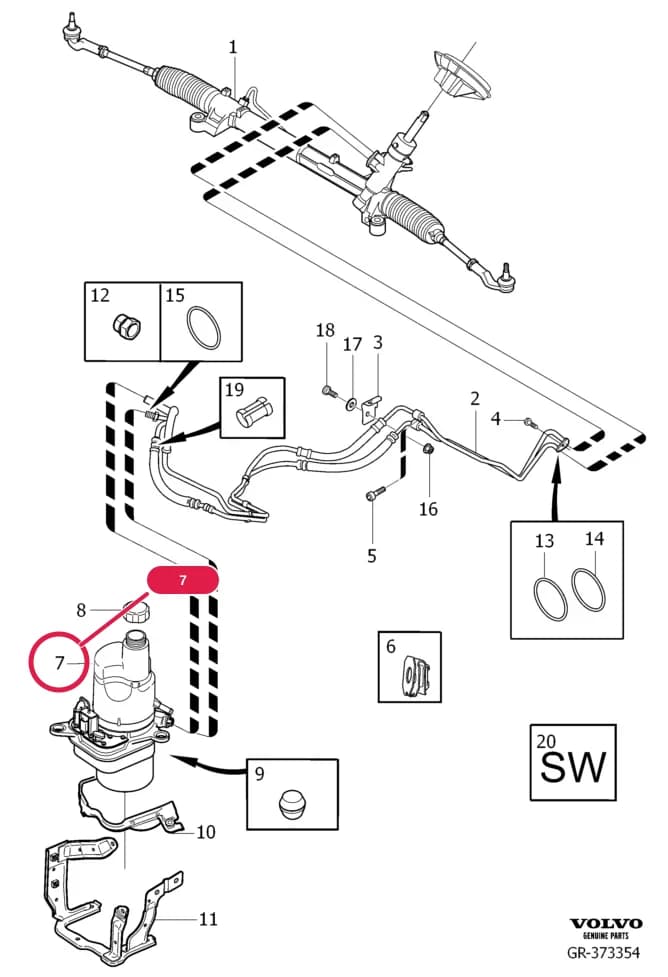 Variant code GZ01, See Vehicle information — 64 Steering — 645 power steering equipment › Servo equipment  , B4204S3, L.H.D