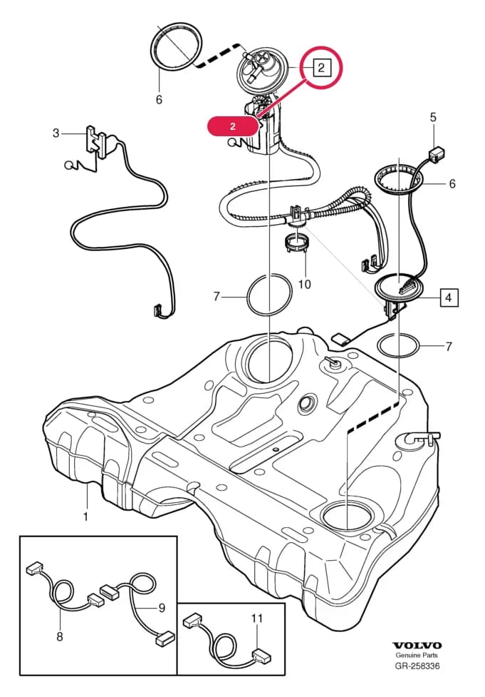 Vehicles fitted with plastic fuel tanks., complete, CH -234999 — 38 Instrumentation — Subgroups of category: "Instrumentation" › tank sender 5CYL (CA), (US) , B5244T5