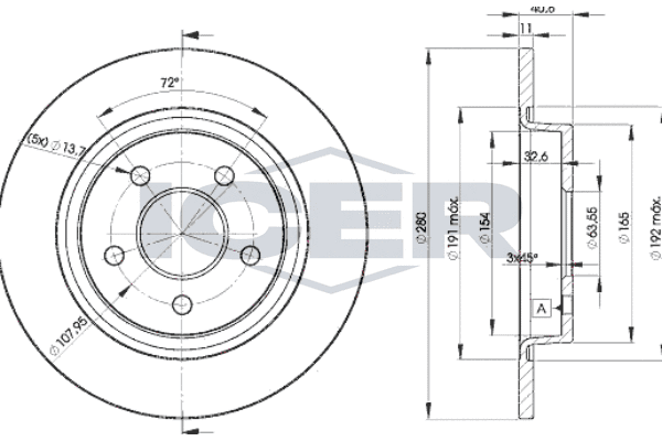 Brake Disc — ICER 78BD3962-2