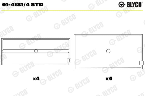 Connecting Rod Bearing — GLYCO 01-4181/4 STD