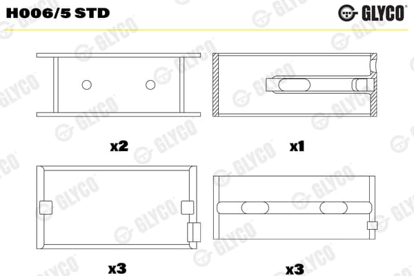 Crankshaft Bearing — GLYCO H006/5 STD