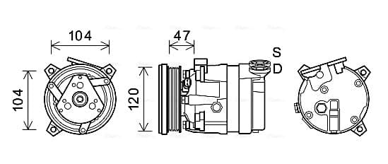 Air conditioner compressor — AVA Clever Choice CTAK054