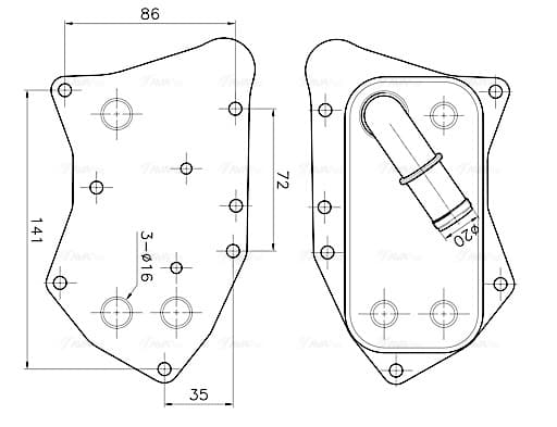 Oil Cooler, engine oil — AVA Clever Choice OL3749