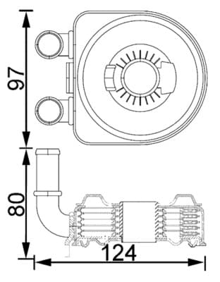 Oil Cooler, engine oil — MAHLE CLC 193 000S