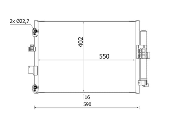 Condenser, air conditioning — MAHLE AC 960 000S