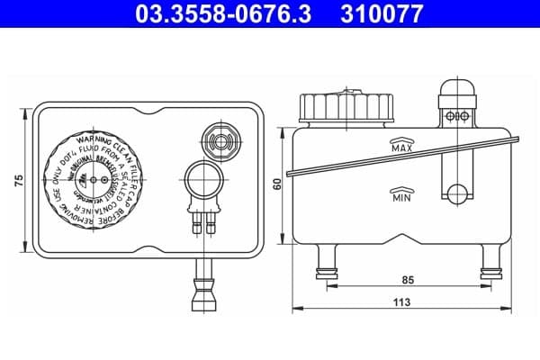 brake fluid reservoir — ATE 03.3558-0676.3