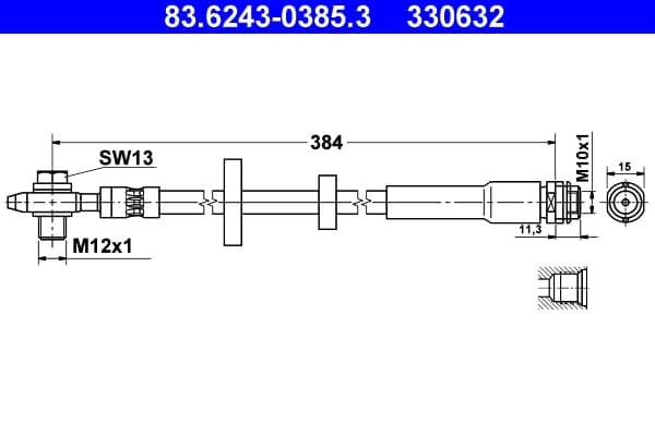 Brakehose — ATE 83.6243-0385.3