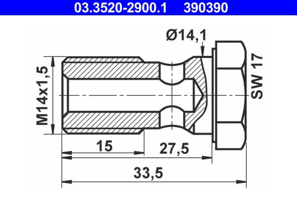 Banjo Bolt — ATE 03.3520-2900.1