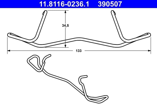 Spring, brake caliper — ATE 11.8116-0236.1