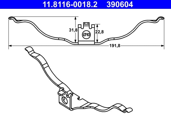 ATE 11.8116-0018.2 Brake caliper spring